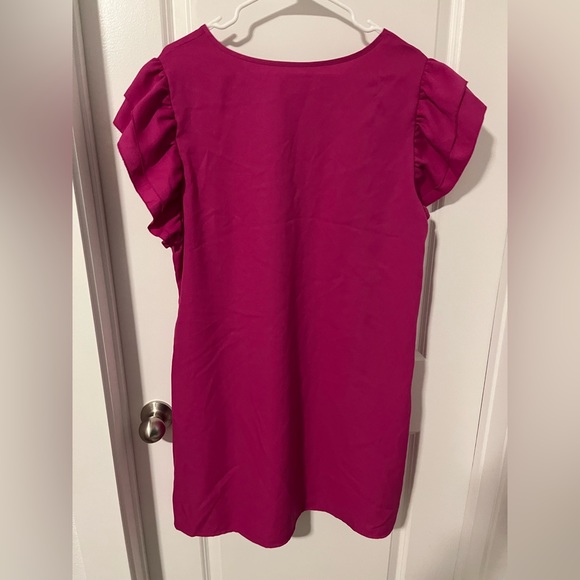 SHEIN Fuchsia Ruffle Sleeve Mini Dress - Picture 3 of 3